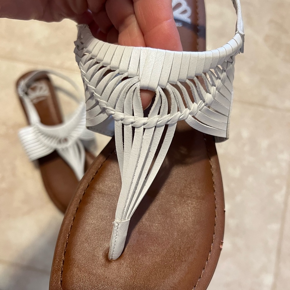 Elegant White Braided Sandals